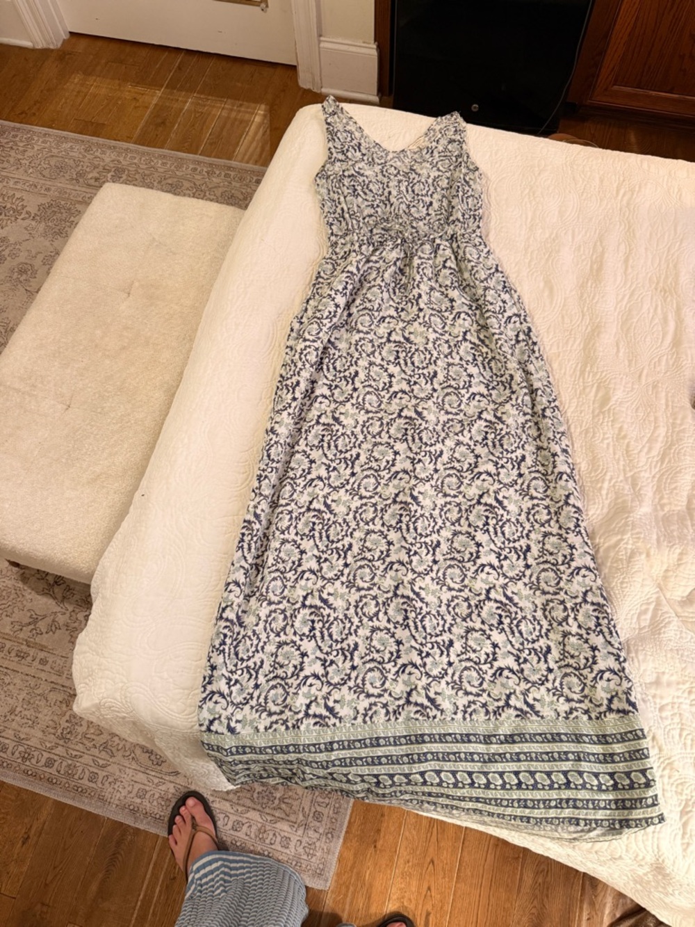 Lucky Brand Blue and White Floral Maxi Dress